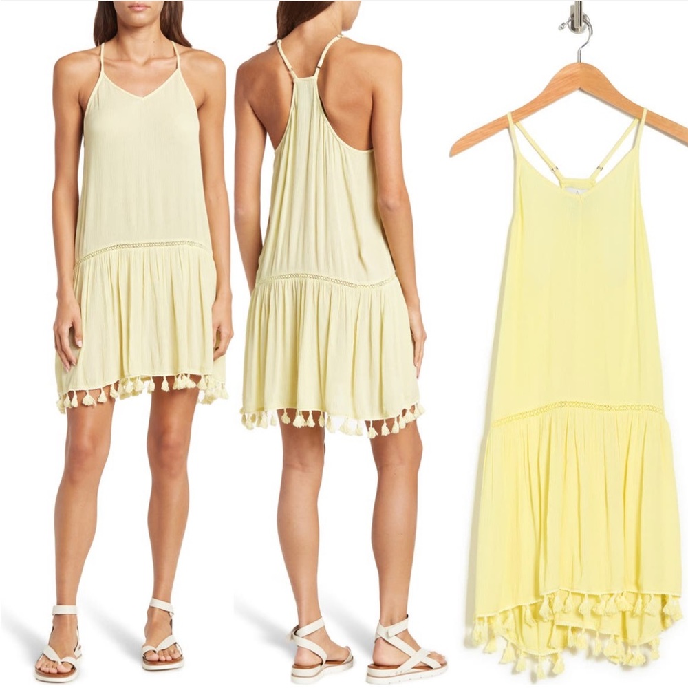 📸 Area Stars Yellow Tassel Hem Mini Dress | NWT | Size S ☀️